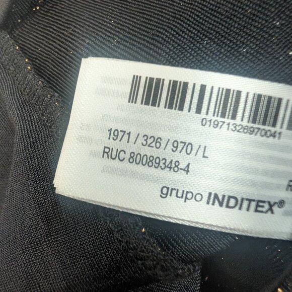 NEW! Zara | Metallic Frill Skort In Black/Aged Gold - Picture 11 of 15